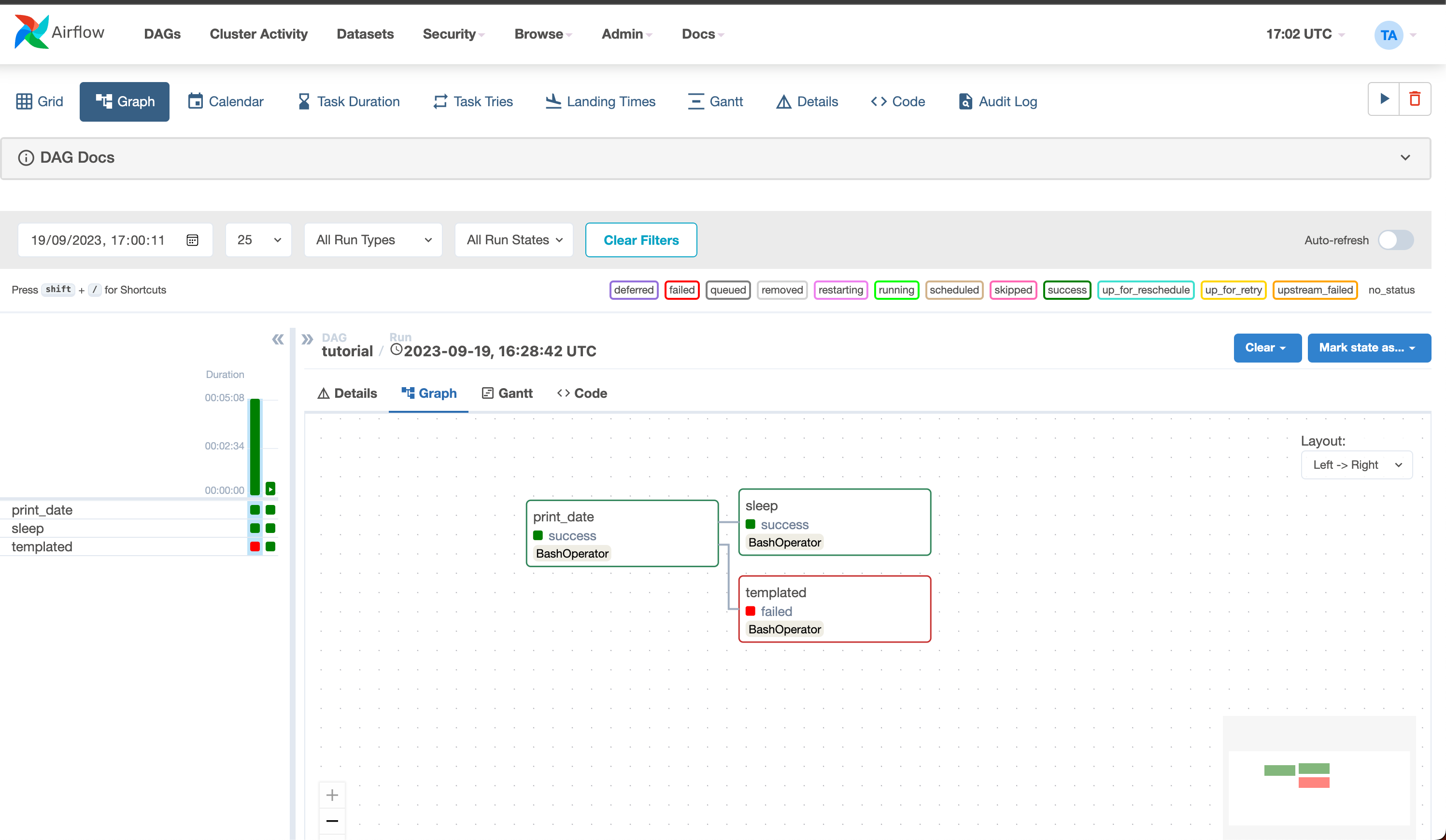 Screenshot of airflow task dag view, from airflow
documentation Screenshot of airflow task dag view, from airflow
documentation