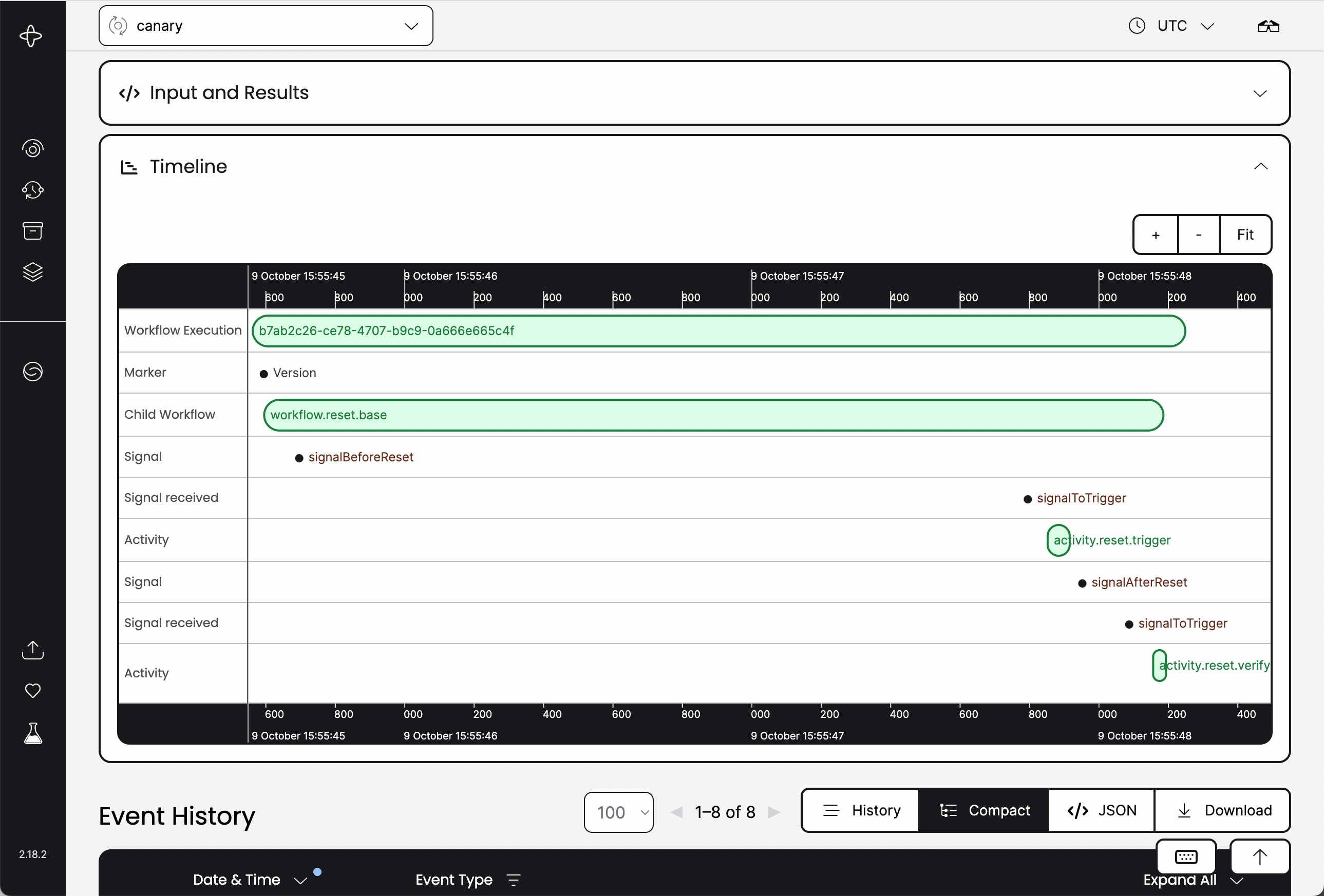 Screenshot of temporal workflow timeline, from temporal
blog