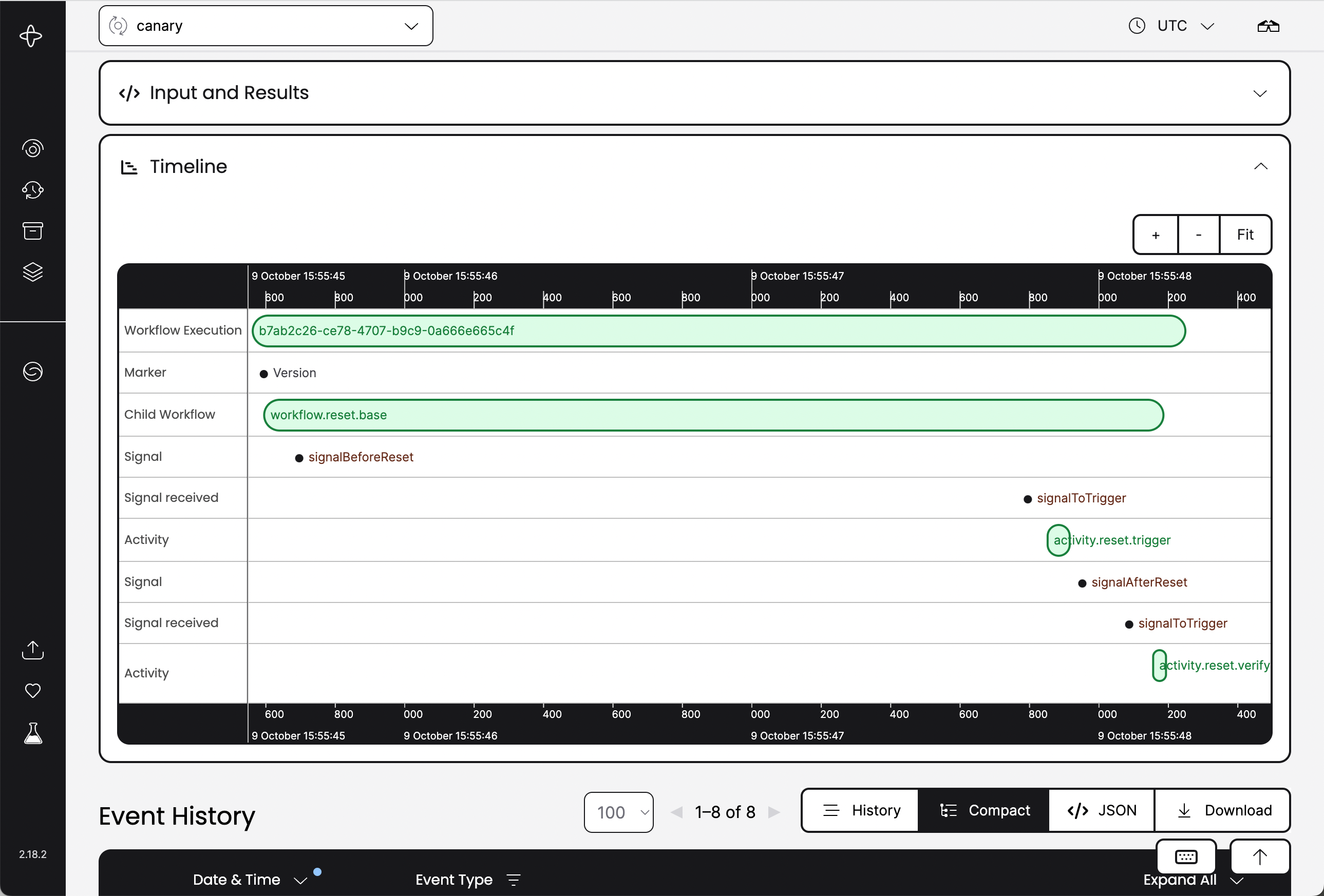 Screenshot of temporal workflow timeline, from temporal
blog Screenshot of temporal workflow timeline, from temporal
blog